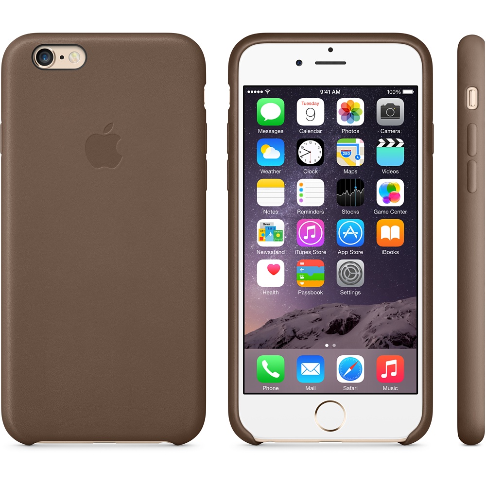 Оригінальний чохол Apple leather Case olive brown для iPhone 6 