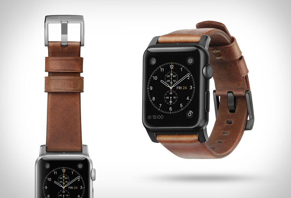 Кожаный ремешок Nomad Modern Strap (Gold Hardware) для Apple Watch 40mm/38mm Series SE/6/5/4/3/2/1