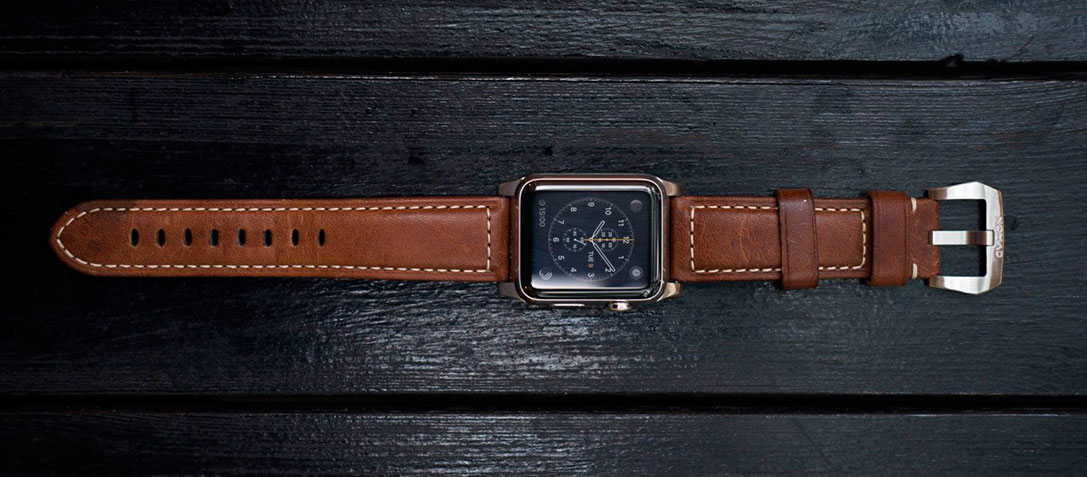 Кожаный черный ремешок Nomad Traditional Leather Black Hardware Black для Apple Watch 42mm/44mm Series SE/6/5/4/3/2/1