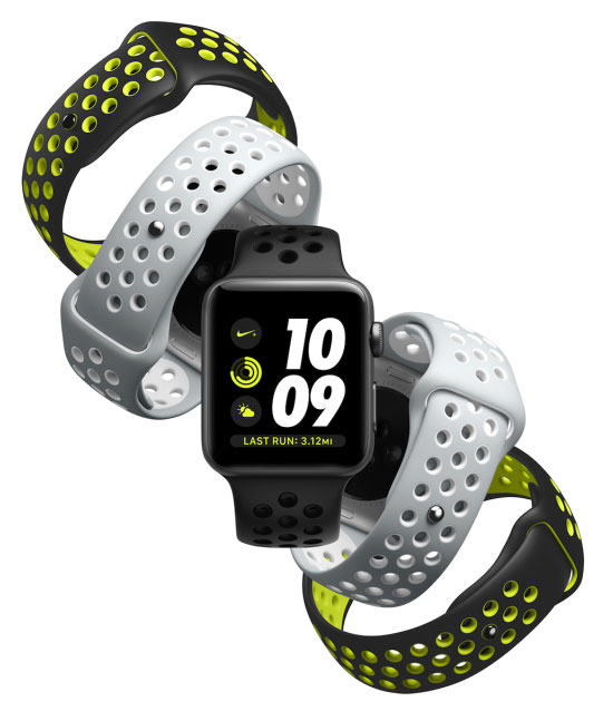 Ремешок Apple Nike Sport Band Black/Lime Blast S/M&M/L (MXQW2) для Apple Watch 40mm/38mm Series SE/6/5/4/3/2/1