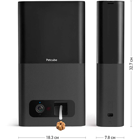 Розумна годівниця з камерою Petcube Bites Matte Silver для домашніх тварин