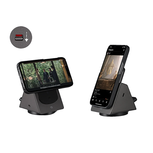 Бездротовий зарядний пристрій 3-in-1 Pitaka MagEZ Slider 2 Twill Black/Grey для iPhone | AirPods | Apple Watch