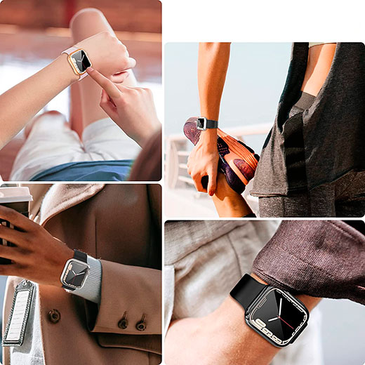 Новинка тонкий прозрачный TPU чехол iLoungeMax SilicolDots для Apple Watch Series 8 | 7 45 mm