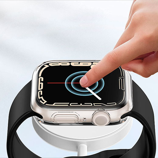 Купить тонкий прозрачный TPU чехол iLoungeMax SilicolDots для Apple Watch Series 8 | 7 45 mm