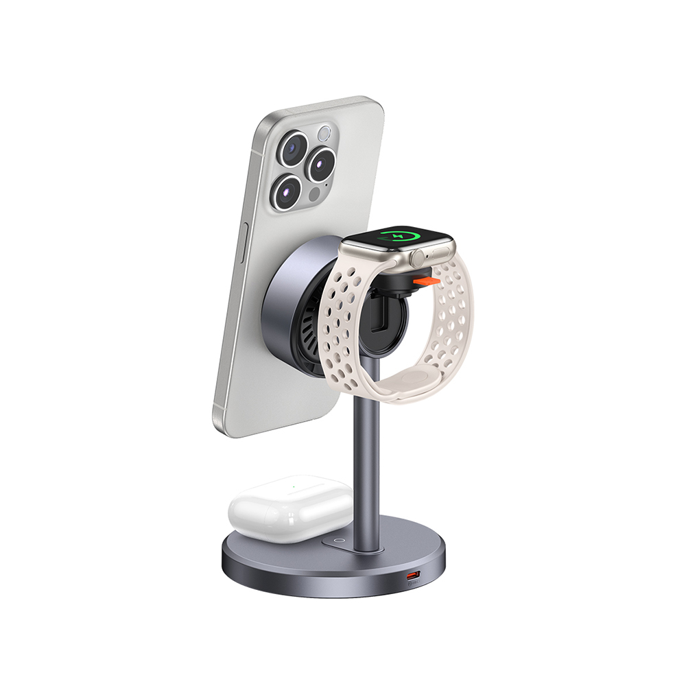 Док-станція Mcdodo MagQ Qi2 3-in-1 Charging Stand MagSafe 15W для iPhone | AirPods | Apple Watch