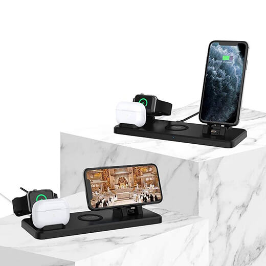 Беспроводная док-станция 6-in-1 iLoungeMax 15W для iPhone/AirPods/Apple Watch 1/2/3/4/5