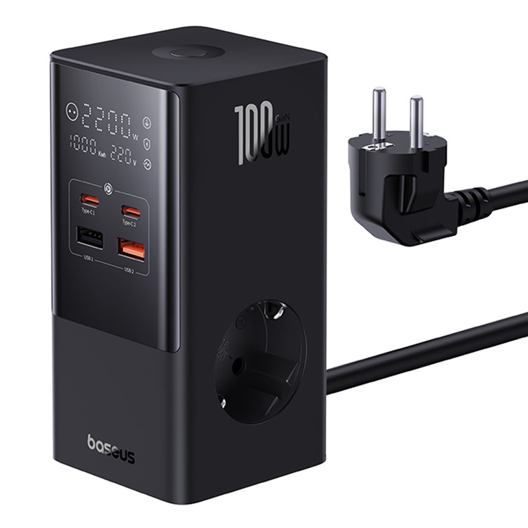 Быстрое сетевое зарядное устройство Baseus PowerCombo 100W Charging Station AC+USB A+USB Type-C+PD100W