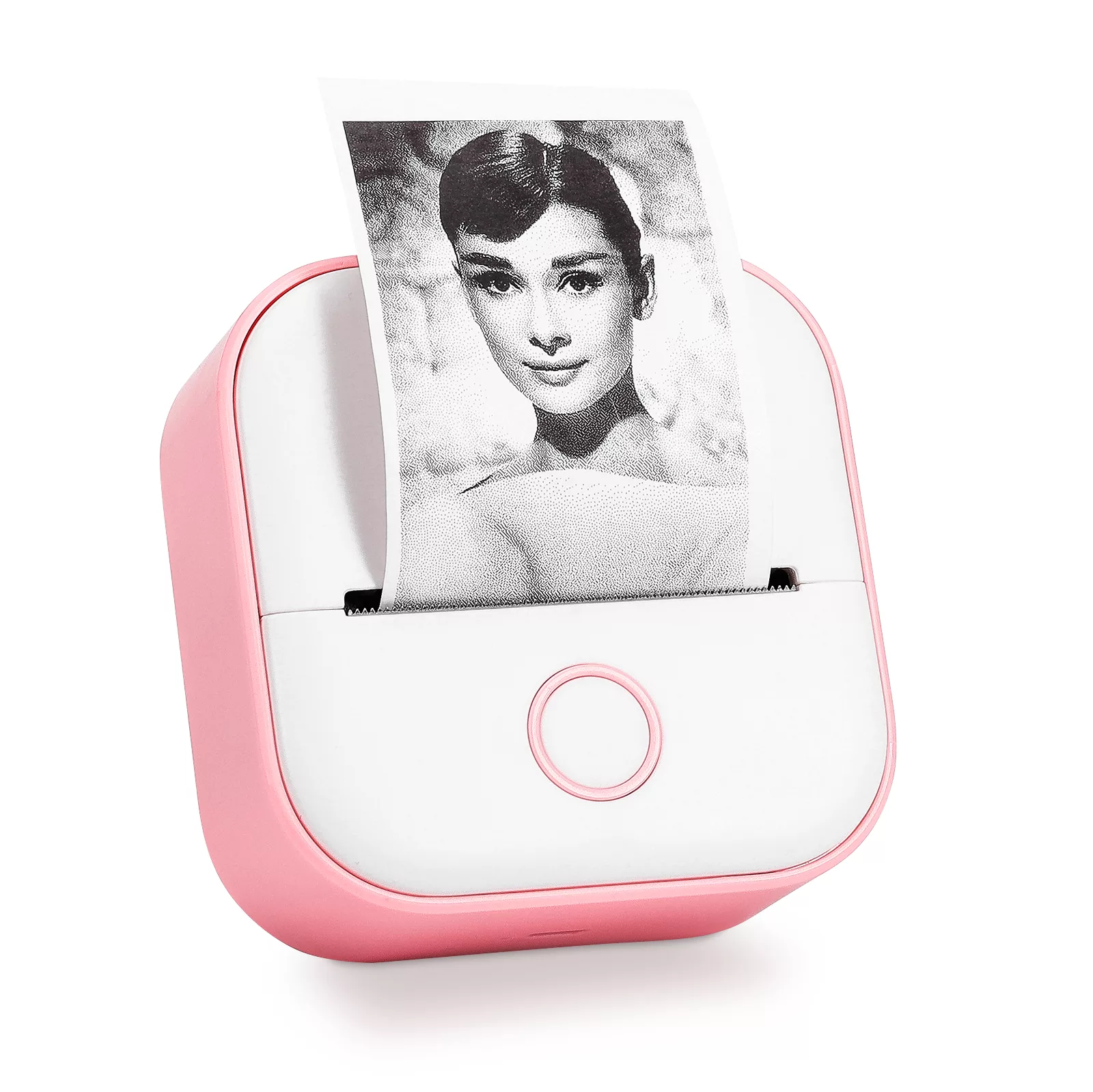 Беспроводной портативный термопринтер Phomemo T02 Pink для печати наклеек