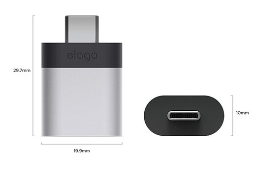 Адаптер Elago Mini Aluminum USB- C to USB-A Adapter 