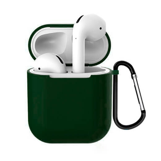Чохол з карабіном для AirPods 1/2 iLoungeMax TPU Case Forest Green