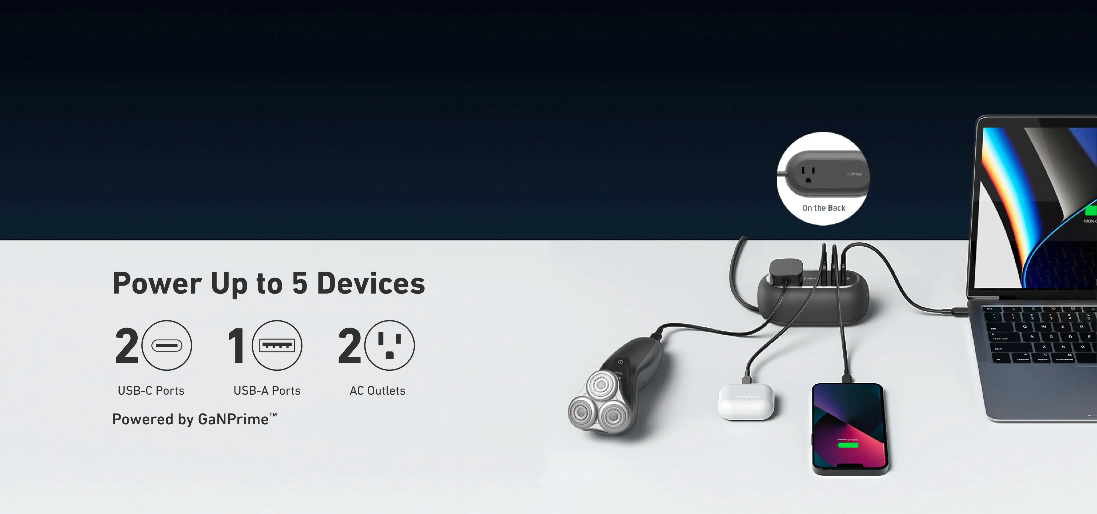 Ціна подовжувача Anker 615 USB Power Strip GaNPrime 65W для iPhone | MacBook | AirPods + EU адаптер