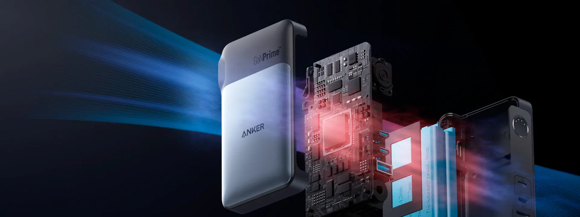 Повербанк Anker 733 Power Bank GanPrime 65W для iPhone | MacBook | AirPods + EU адаптер с технологией защиты