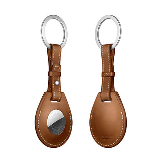 Брелок с кольцом Apple Herm&egrave;s Key Ring Fauve (MX872) для AirTag
