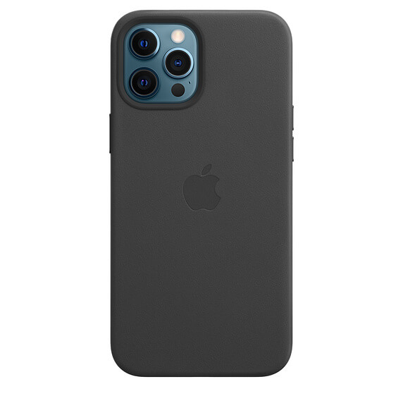 Кожаный чехол iLoungeMax Leather Case MagSafe Black для iPhone 12 OEM (с поддержкой анимации)