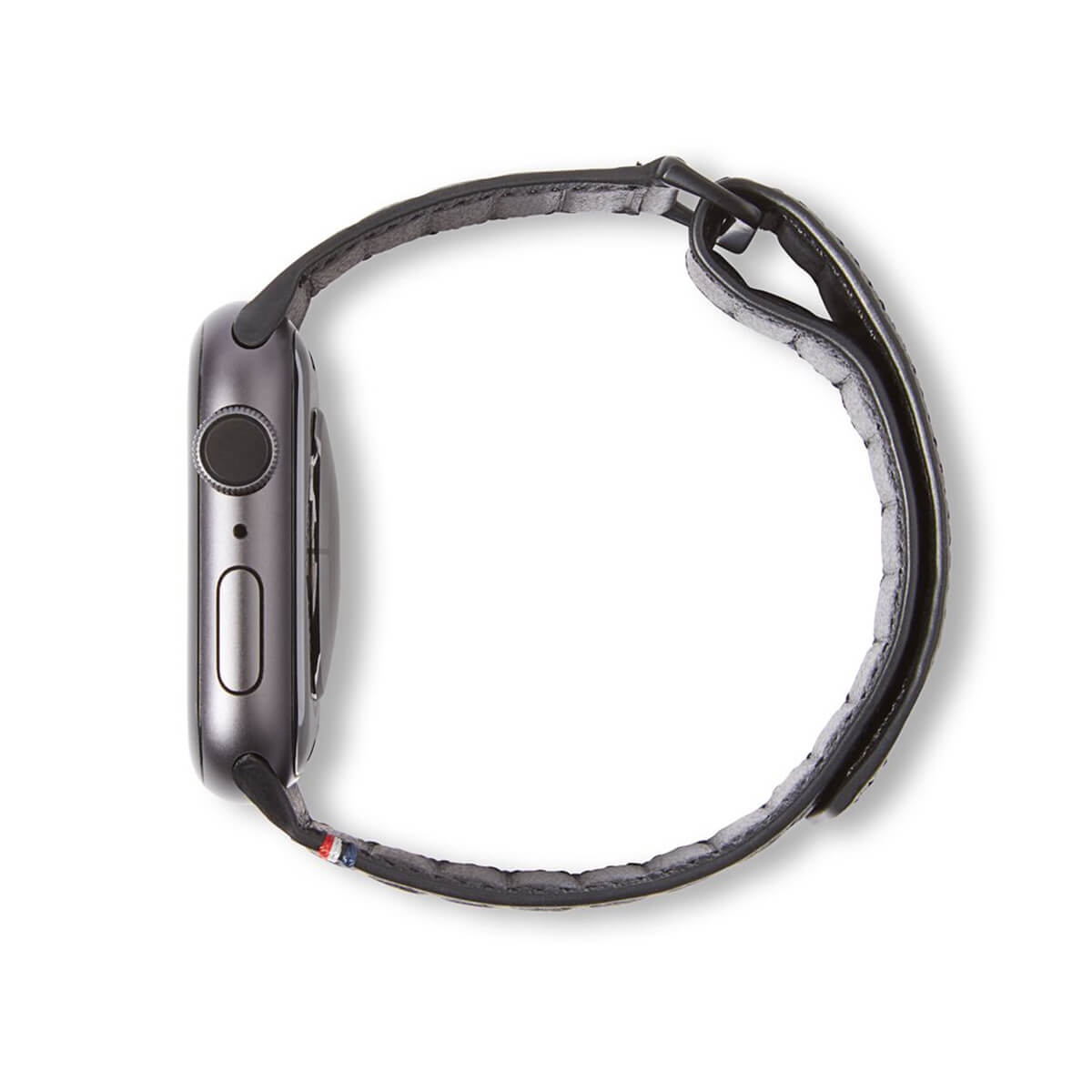 Черный кожаный ремешок для Apple Watch 42mm/44mm Series SE/6/5/4/3/2/1 Decoded Traction Strap