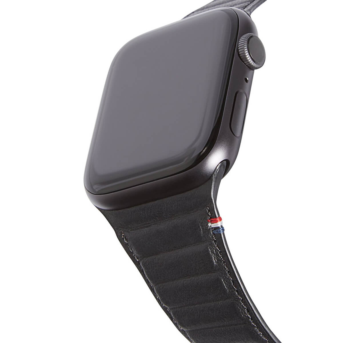 Черный кожаный ремешок для Apple Watch 42mm/44mm Series SE/6/5/4/3/2/1 Decoded Traction Strap