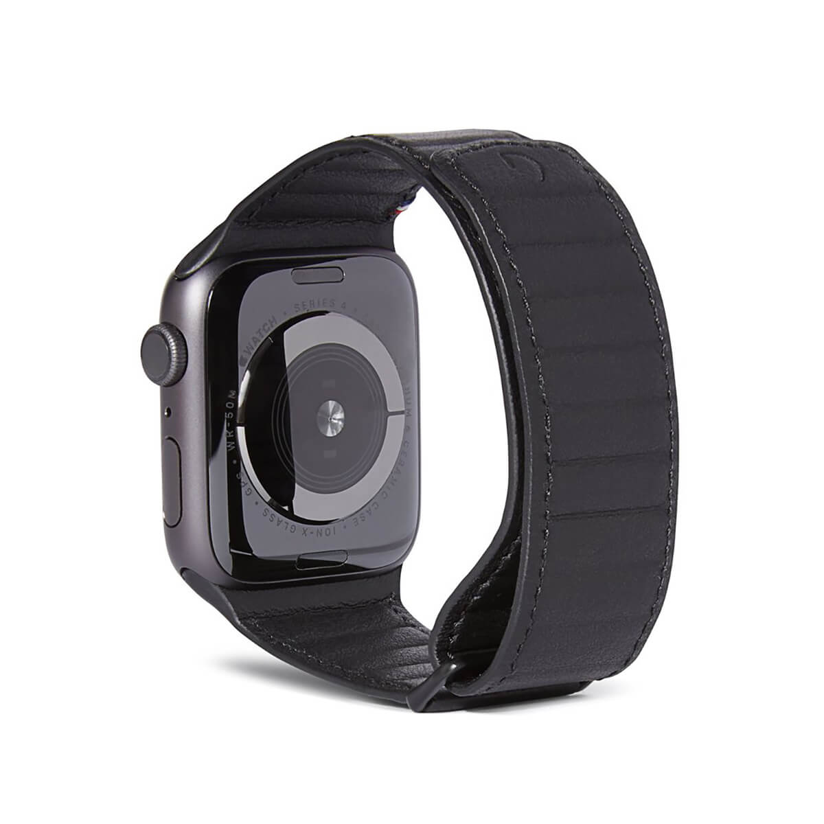  Чорний шкіряний ремінець для Apple Watch 42mm /44mm Series 5/4/3/2/1 Decoded Traction Strap 