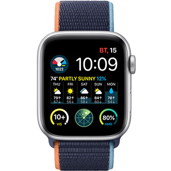 Смарт-годинник Apple Watch SE GPS, 44mm Space Gray Aluminum Case with Black Sport Band (MYDT2) Для пізнання детальних даних про погоду