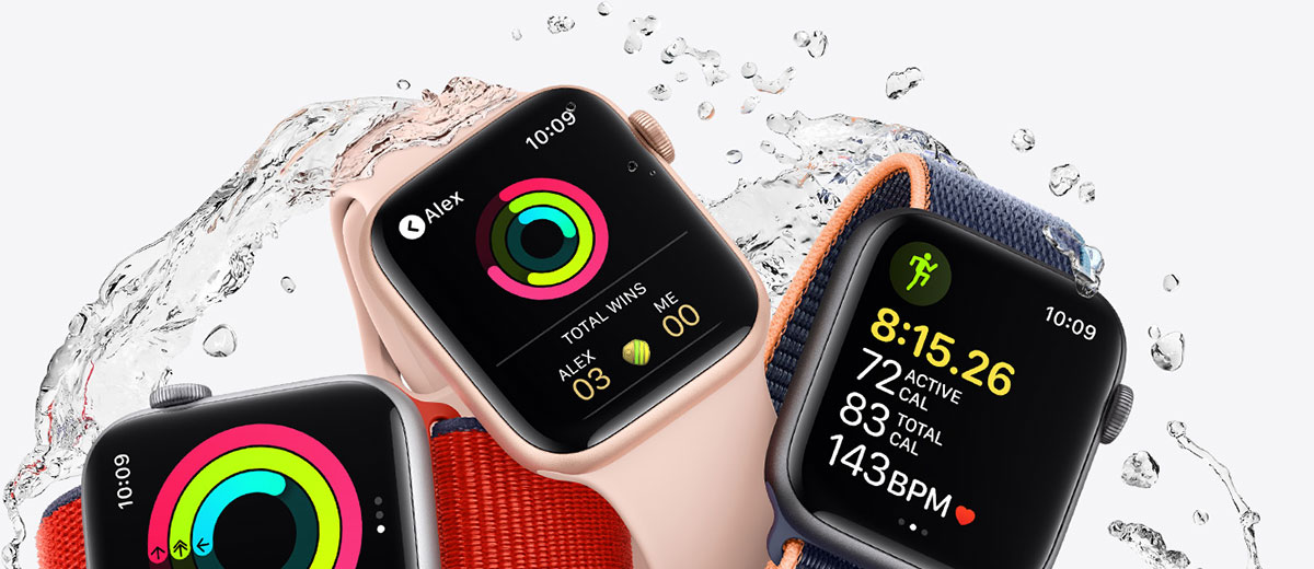 Смарт-годинник Apple Watch SE GPS, 44mm Space Gray Aluminum Case with Black Sport Band (MYDT2) Висока продуктивність для безвідмовної роботи