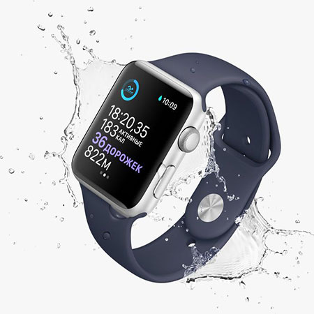 Смарт-часы Apple Watch Series 3 38mm GPS Space Gray Aluminum Case Black Sport Band (MTF32) Официальный UA Водонепроницаемость