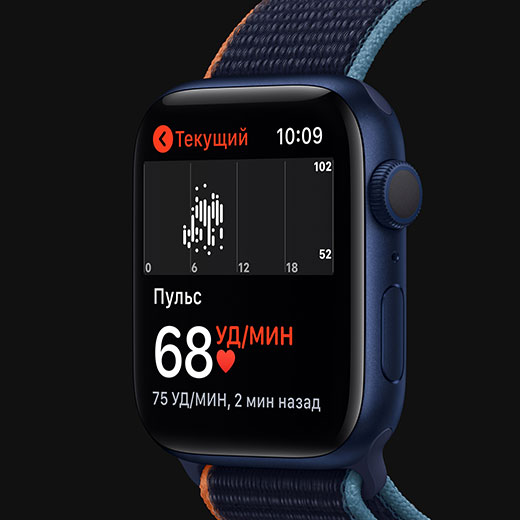 Смарт-часы Apple Watch Series 6 GPS, 44mm Space Gray Aluminum Case with Black Sport Band (M00H3)