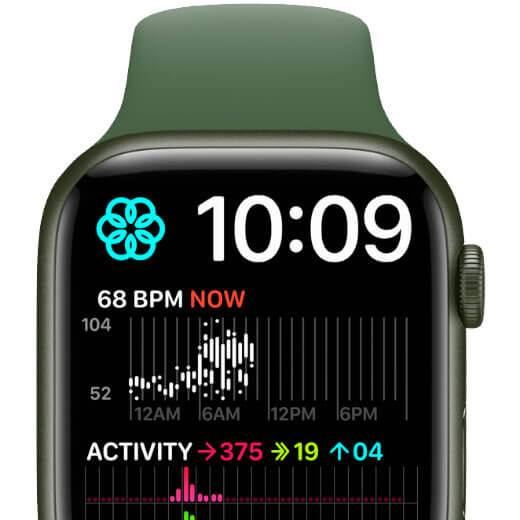 Смарт-часы Apple Watch Series 7 GPS, 45mm Midnight Aluminum Case with Midnight Sport Band (MKN53) имеют более яркий экран
