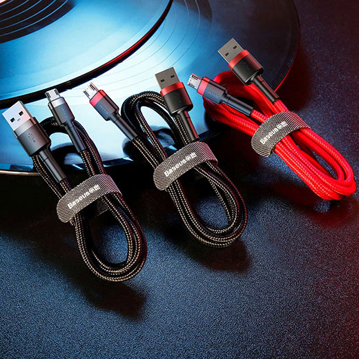 Нейлоновый кабель Baseus Cafule Cable USB to Micro-USB 1m Grey | Black купить