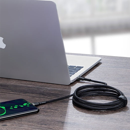Нейлоновий кабель Baseus Cafule Flash Charging Type-C to Type-C 2m Gray | Black купити