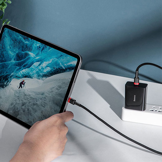 Нейлоновий кабель Baseus Cafule Flash Charging Type-C to Type-C 2m Gray | Black ціна