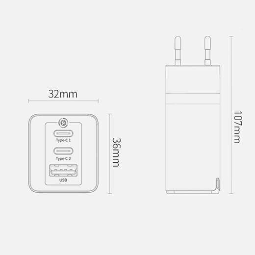 Быстрое сетевое зарядное устройство Baseus Gan 2 Pro 65W With 100W Type-C Cable