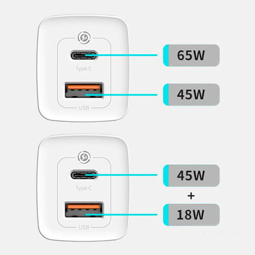 Быстрое сетевое зарядное устройство Baseus GaN2 Lite Quick Charger 65W (EU)