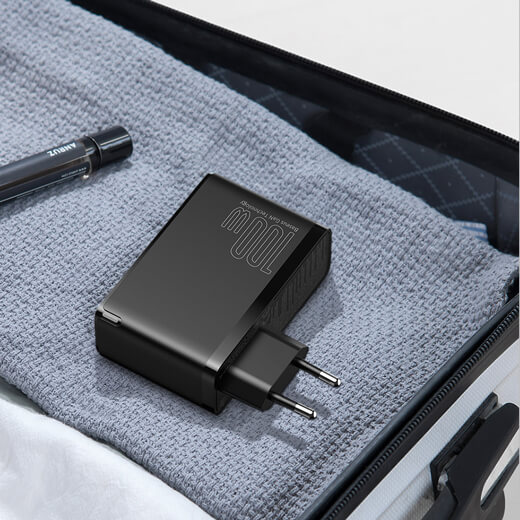 Быстрое сетевое зарядное устройство Baseus GaN2 Pro Fast Charger 2 Type-C + 2 USB-A Black 100W