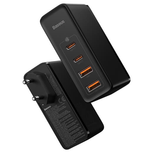 Быстрое сетевое зарядное устройство Baseus GaN2 Pro Fast Charger 2 Type-C + 2 USB-A Black 100W