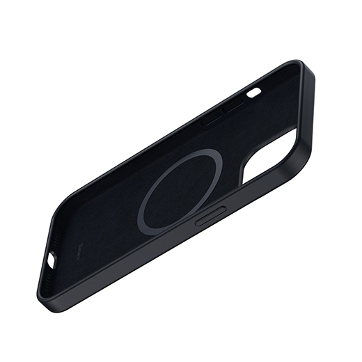 Силиконовый чехол Baseus Liquid Silica Gel Magnetic With MagSafe Black для iPhone 12 mini