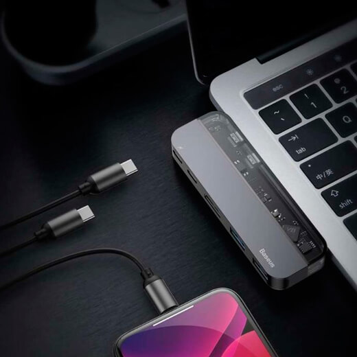 Хаб Type-C для MacBook Pro/Air Baseus Transparent Series Dual