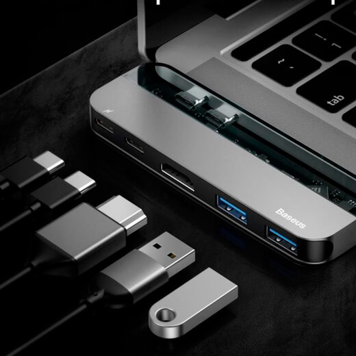 Хаб Type-C для MacBook Pro/Air Baseus Transparent Series Dual