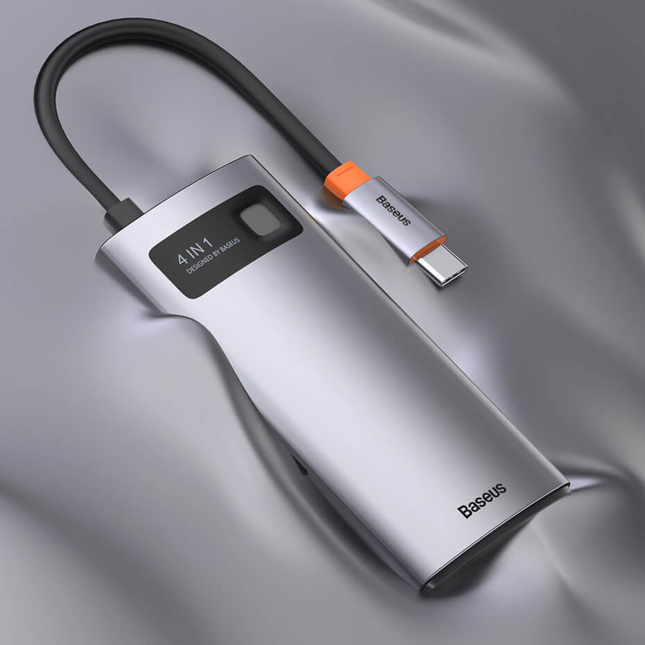 Характеристика хаба (адаптера) Baseus USB-C Metal Gleam Series 4-in-1 для MacBook | iMac | iPad
