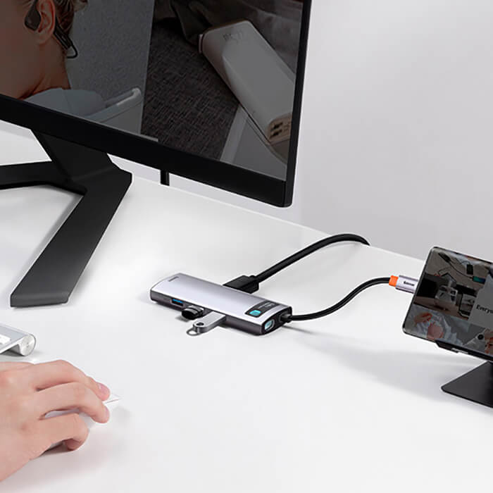 Хаб (адаптер) Baseus USB-C Metal Gleam Series 6-in-1 для MacBook | iMac | iPad по доступной цене