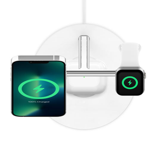 Бездротовий зарядний пристрій Belkin 3-in-1 Wireless Charger with MagSafe 15W Black 2022 для iPhone | AirPods | Apple Watch ціна
