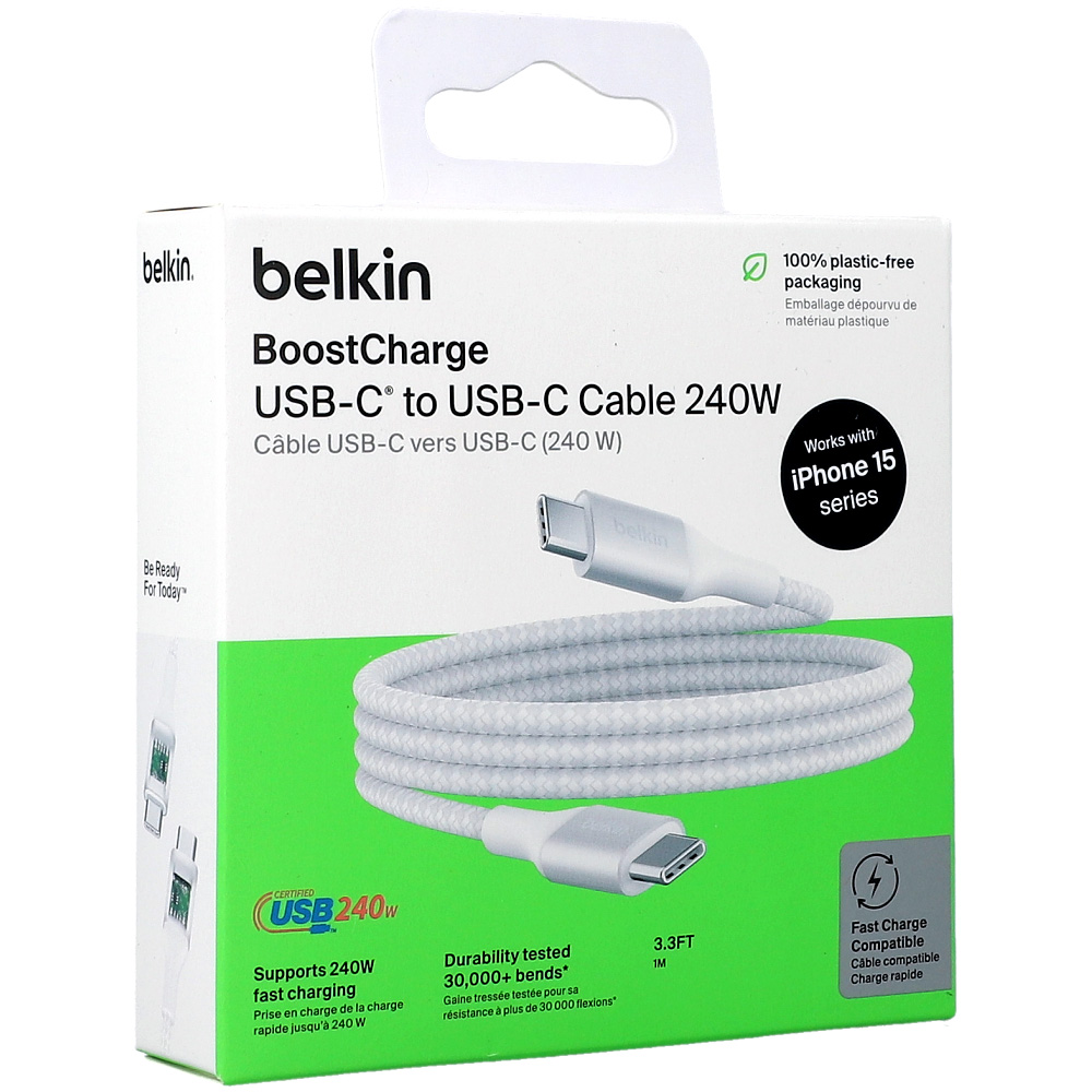 Kabel Belkin Boost USB-C/USB-C 240W, biały