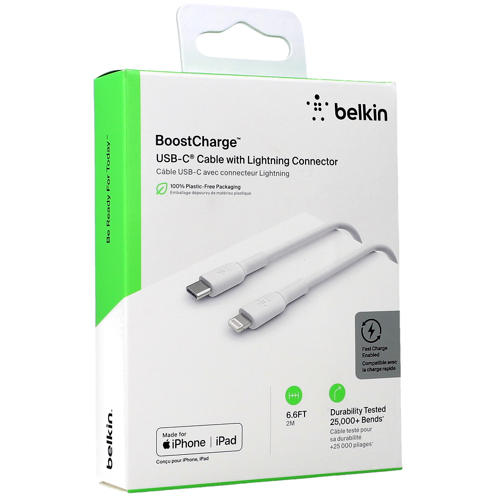Kabel Belkin Boost Charge PVC USB-C / Lightning, biały