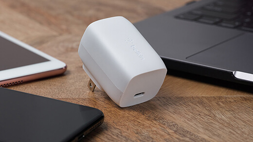 Быстрое сетевое зарядное устройство Belkin USB-C PD GaN Wall Charger 60W (US)