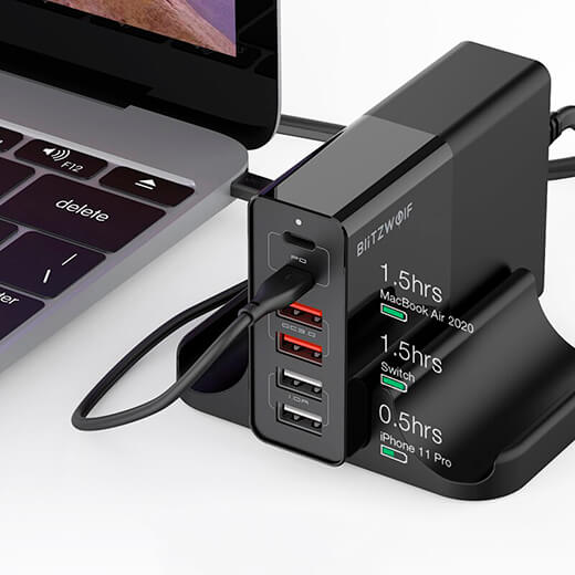 Зарядна станція BlitzWolf BW-S16 75 Вт для iPhone | iPad | MacBook