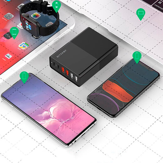 Зарядна станція BlitzWolf BW-S16 75 Вт для iPhone | iPad | MacBook