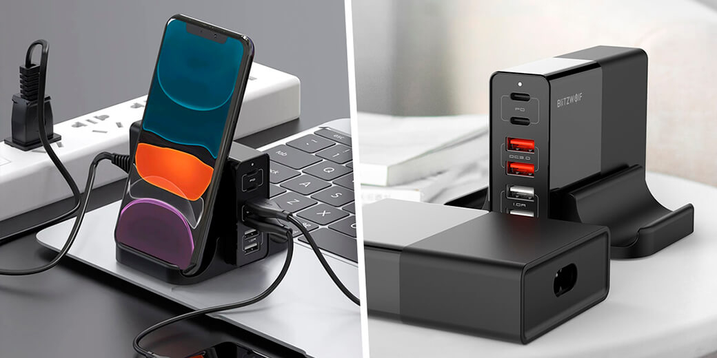 Зарядна станція BlitzWolf BW-S16 75 Вт для iPhone | iPad | MacBook