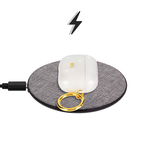 Блестящий силиконовый чехол с кольцом карабином Case-Mate Crystal для AirPods Pro