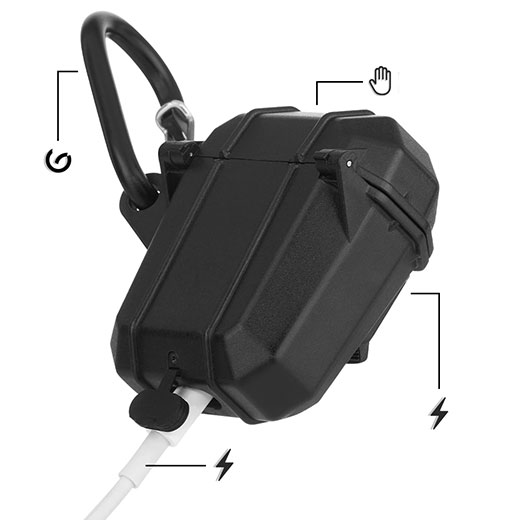 Протиударний водонепроникний чохол з карабіном Case-Mate Pelican Marine для AirPods 1 | 2