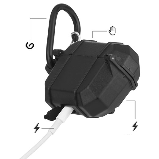 Протиударний водонепроникний чохол з карабіном Case-Mate Pelican Marine для AirPods Pro