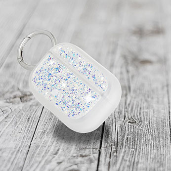 Блискучий силіконовий чохол з кільцем карабіном Case-Mate Twinkle Stardust для AirPods Pro