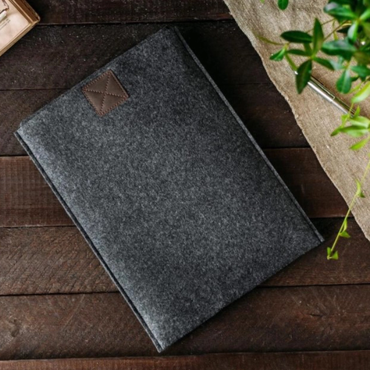 Чохол-конверт із повсті Gmakin Gray | Brown для MacBook Pro 14